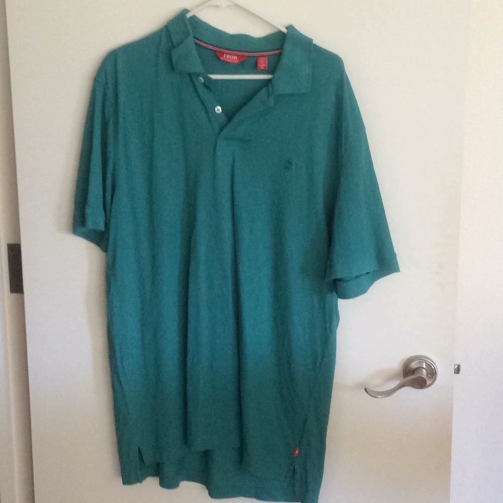 Men’s Izod polo shirt - teal green XL